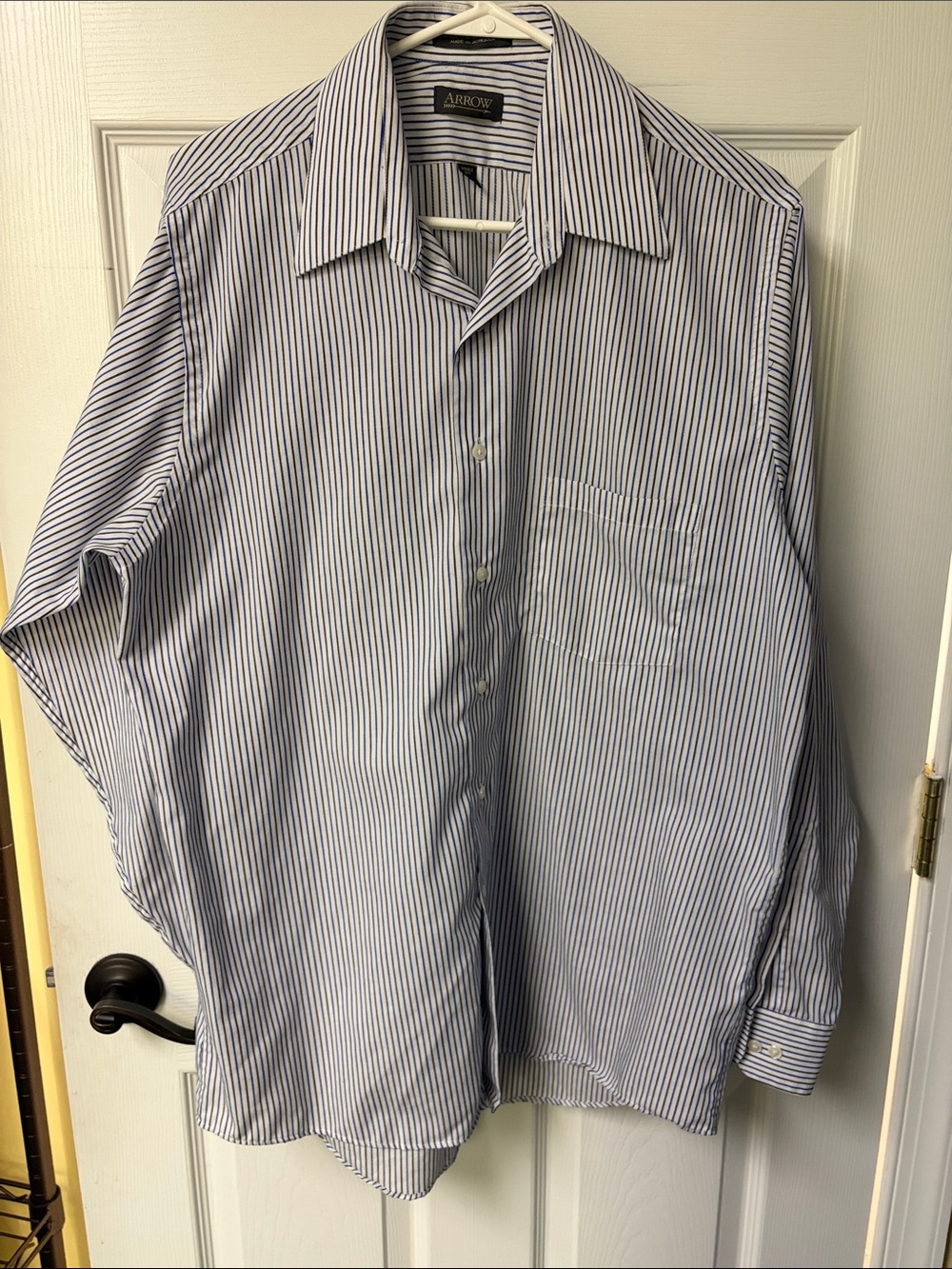 Arrow Men's Blue & White Pinstripe Dress Shirt